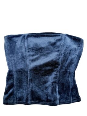 Forever 21 Black Velvet Strapless Crop Top